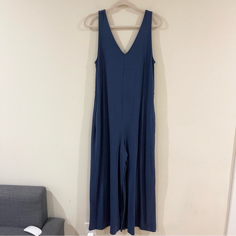 Any Body Cozy Knit Wide Leg Jumpsuit Back Tie Sleeveless Women’s size S Tall